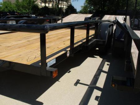 New Utility Trailer 83" x 16    Pipe Rail Top  Rear  LAY-N-TAIL GATE  Brakes 7000 GVWR