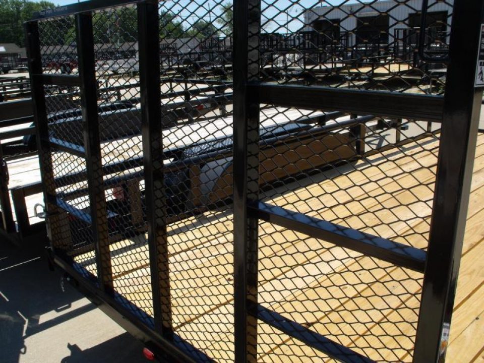 New Utility Trailer 83" x 16    Pipe Rail Top  Rear  LAY-N-TAIL GATE  Brakes 7000 GVWR