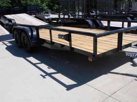 New Utility Trailer 83" x 16    Pipe Rail Top  Rear  LAY-N-TAIL GATE  Brakes 7000 GVWR