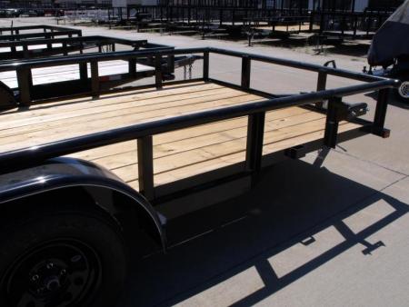 New Utility Trailer 83" x 16    Pipe Rail Top  Rear  LAY-N-TAIL GATE  Brakes 7000 GVWR