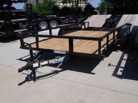New Utility Trailer 83  x 16    Pipe Rail Top  Rear  LAY-N-TAIL GATE  Brakes 7000 GVWR