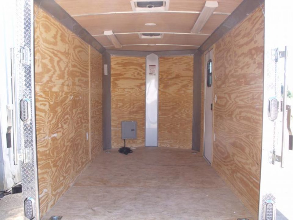 New SALE    Enclosed Trailer  ( Electrical Package ) 7 X 12 Ramp 7' Height  Two Tone Color Silver Mist/Black Electrical Package 30 Amp ( Electric Brakes) Loaded Unit Tube Construction
