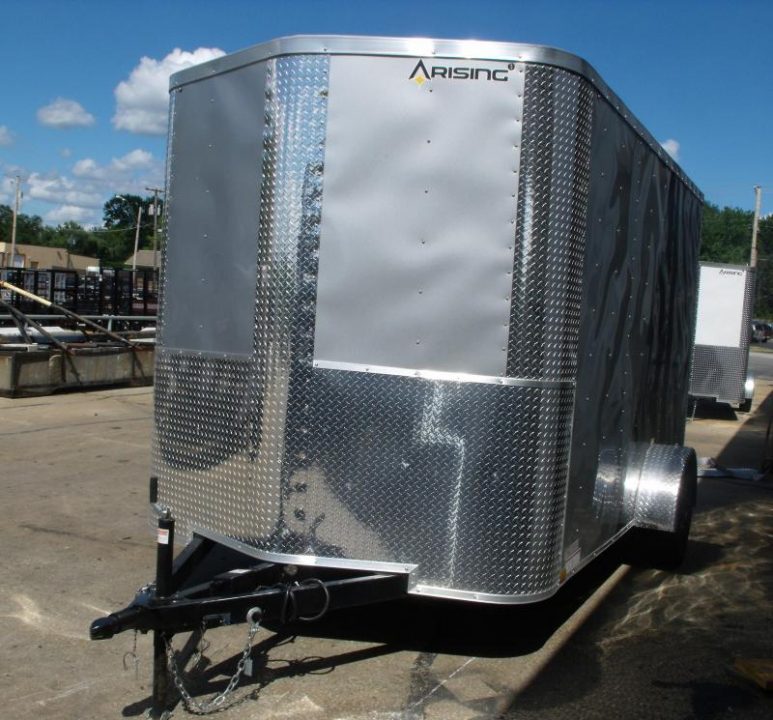 New SALE    Enclosed Trailer  ( Electrical Package ) 7 X 12 Ramp 7' Height  Two Tone Color Silver Mist/Black Electrical Package 30 Amp ( Electric Brakes) Loaded Unit Tube Construction