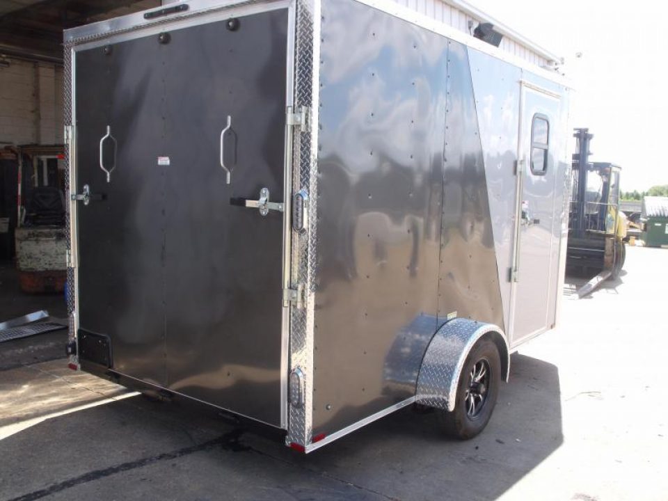 New SALE    Enclosed Trailer  ( Electrical Package ) 7 X 12 Ramp 7' Height  Two Tone Color Silver Mist/Black Electrical Package 30 Amp ( Electric Brakes) Loaded Unit Tube Construction
