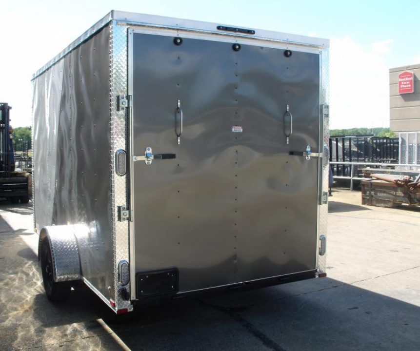 New SALE    Enclosed Trailer  ( Electrical Package ) 7 X 12 Ramp 7' Height  Two Tone Color Silver Mist/Black Electrical Package 30 Amp ( Electric Brakes) Loaded Unit Tube Construction