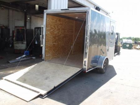 New SALE    Enclosed Trailer  ( Electrical Package ) 7 X 12 Ramp 7' Height  Two Tone Color Silver Mist/Black Electrical Package 30 Amp ( Electric Brakes) Loaded Unit Tube Construction