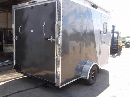 New SALE    Enclosed Trailer  ( Electrical Package ) 7 X 12 Ramp 7' Height  Two Tone Color Silver Mist/Black Electrical Package 30 Amp ( Electric Brakes) Loaded Unit Tube Construction