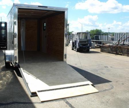 New SALE    Enclosed Trailer  ( Electrical Package ) 7 X 12 Ramp 7' Height  Two Tone Color Silver Mist/Black Electrical Package 30 Amp ( Electric Brakes) Loaded Unit Tube Construction