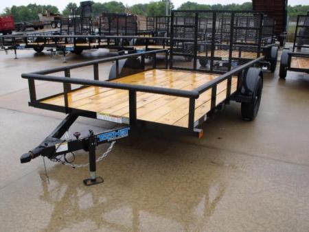 New Utility Trailer 77 x 12 Dove Tail Pipe Rail Top Rear Gate
