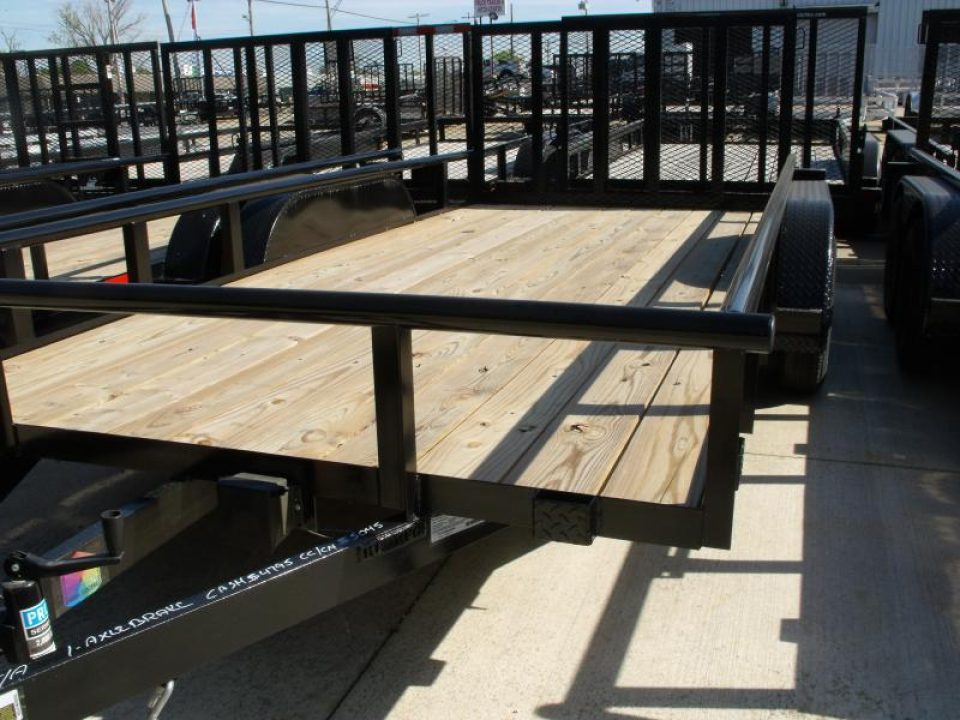 New SALE SALE SALE  Utility Trailer 83" X 16 Pipe Rail Top 7000 GVWR   Brakes Wood Deck