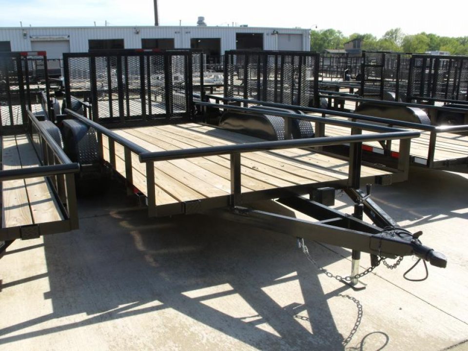 New SALE SALE SALE  Utility Trailer 83" X 16 Pipe Rail Top 7000 GVWR   Brakes Wood Deck