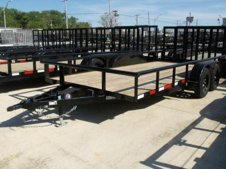 New SALE SALE SALE  Utility Trailer 83" X 16 Pipe Rail Top 7000 GVWR   Brakes Wood Deck