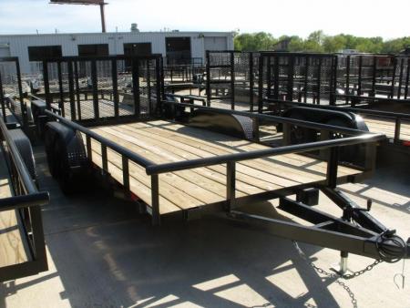 New SALE SALE SALE  Utility Trailer 83" X 16 Pipe Rail Top 7000 GVWR   Brakes Wood Deck