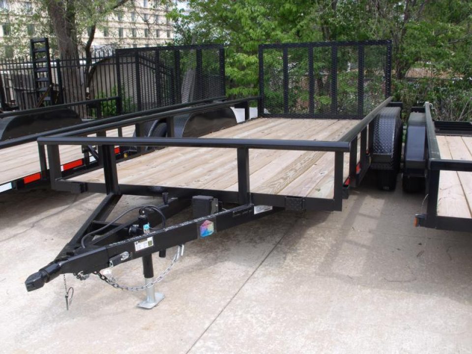 New SALE SALE SALE  Utility Trailer 83" X 16 Pipe Rail Top 7000 GVWR   Brakes Wood Deck