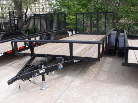 New SALE SALE SALE  Utility Trailer 83" X 16 Pipe Rail Top 7000 GVWR   Brakes Wood Deck