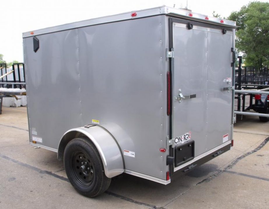 New Huge Sale While They Last  !!!  Enclosed Trailer 5 x 8 Enclosed Cargo Trailer RAMP  DOOR  Silver Mist  In Color 60" Interior