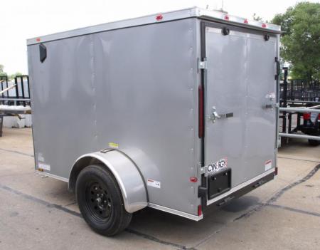 New Huge Sale While They Last  !!!  Enclosed Trailer 5 x 8 Enclosed Cargo Trailer RAMP  DOOR  Silver Mist  In Color 60" Interior