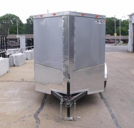New Huge Sale While They Last  !!!  Enclosed Trailer 5 x 8 Enclosed Cargo Trailer RAMP  DOOR  Silver Mist  In Color 60" Interior