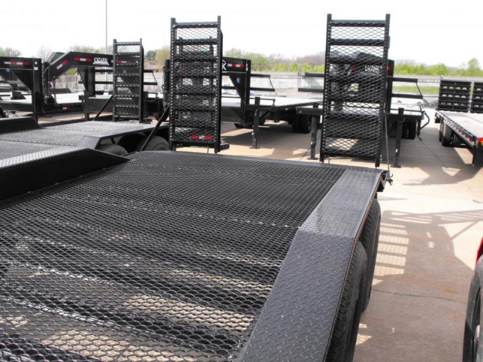 New Combo Trailer Car Hauler / Equipment Trailer  102"  X 20 Dove #6 HD Mesh Floor On 12" Centers 14000 GVWR Stand Up Ramps