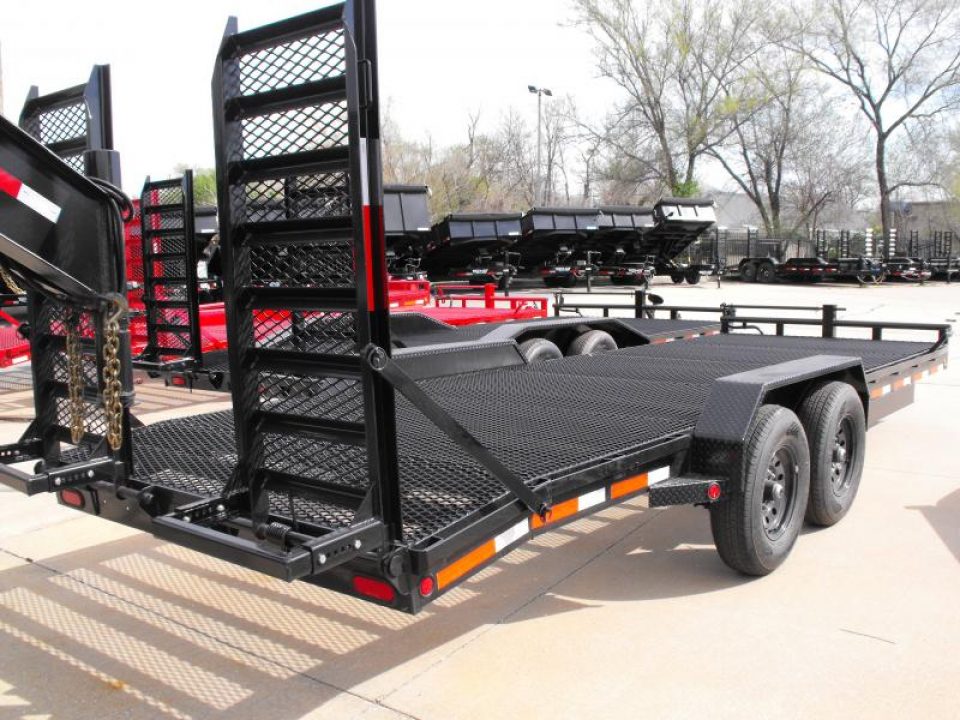 New SALE SALE SALE  Car Hauler / Equipment Trailer  83 X 22 Dove #6 HD Mesh Floor On 12" Centers 14000 GVWR Stand Up Ramps