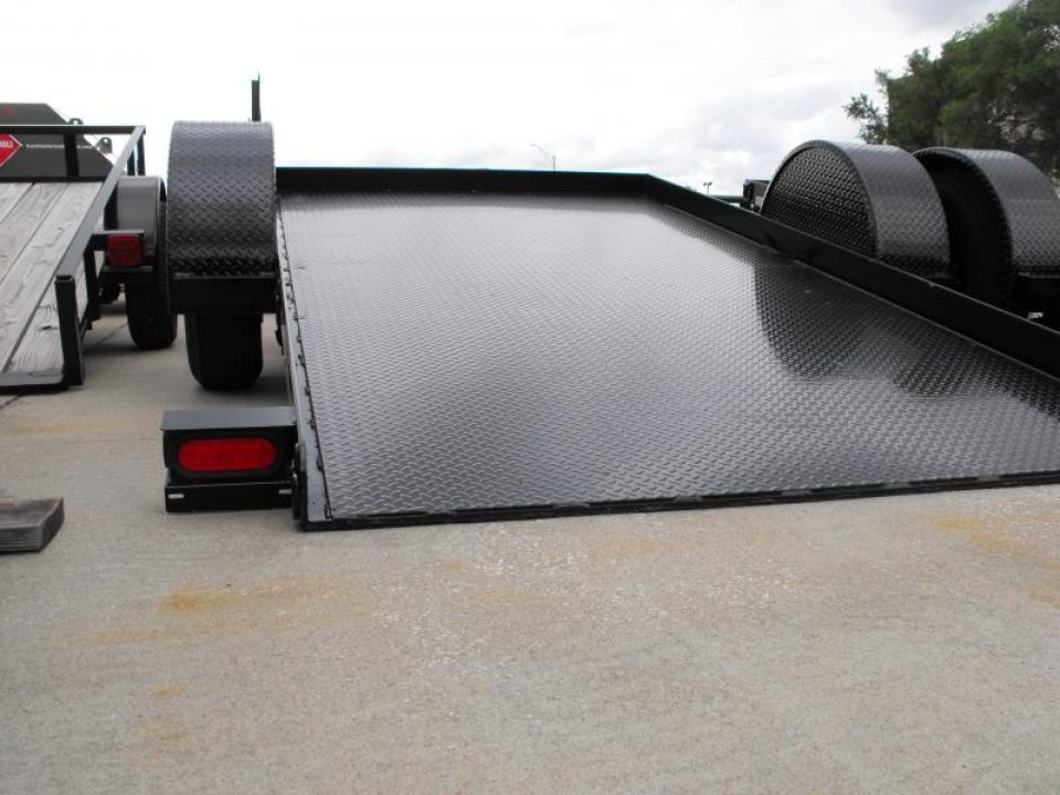 New Tilt Scissor Lift Hauler 76" X 12' Brakes Equipment Trailer S/A 7000 GVWR Metal Deck