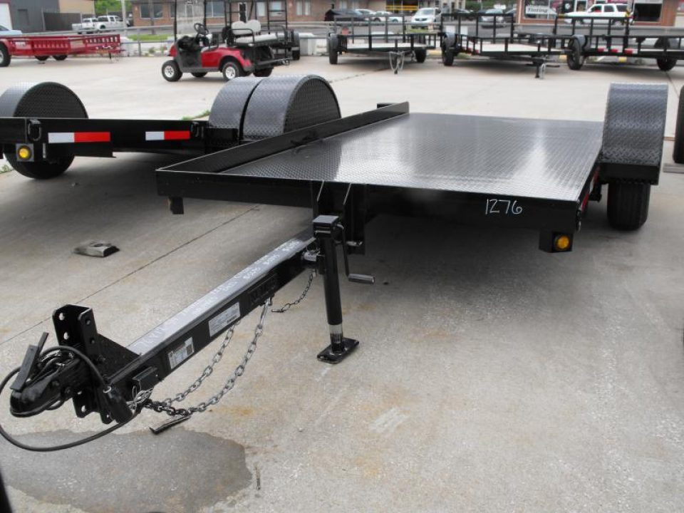 New Tilt Scissor Lift Hauler 76" X 12' Brakes Equipment Trailer S/A 7000 GVWR Metal Deck