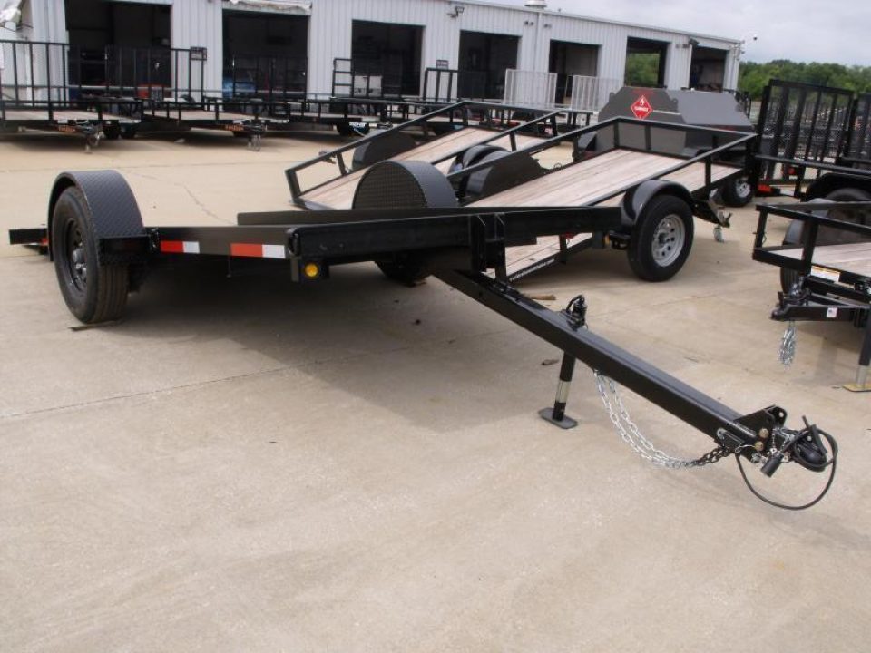New Tilt Scissor Lift Hauler 76" X 12' Brakes Equipment Trailer S/A 7000 GVWR Metal Deck
