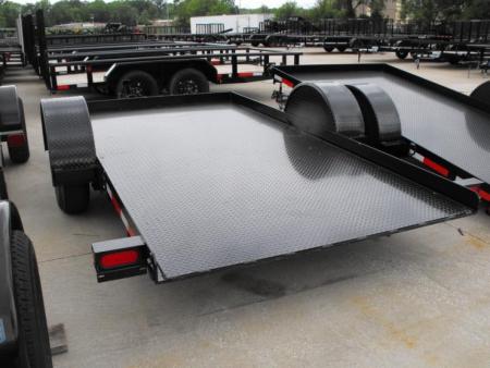 New Tilt Scissor Lift Hauler 76" X 12' Brakes Equipment Trailer S/A 7000 GVWR Metal Deck
