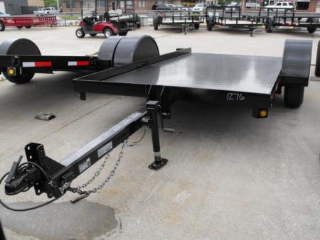 New Tilt Scissor Lift Hauler 76" X 12' Brakes Equipment Trailer S/A 7000 GVWR Metal Deck