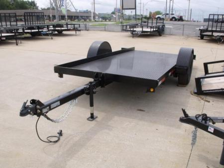 New Tilt Scissor Lift Hauler 76" X 12' Brakes Equipment Trailer S/A 7000 GVWR Metal Deck