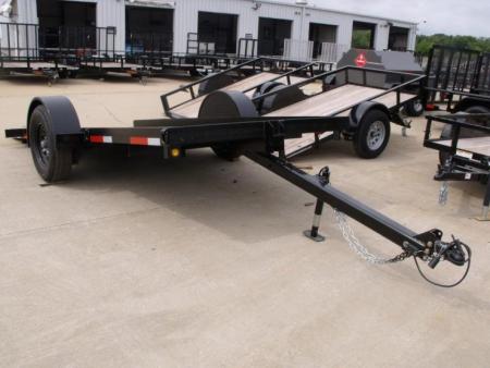 New Tilt Scissor Lift Hauler 76" X 12' Brakes Equipment Trailer S/A 7000 GVWR Metal Deck