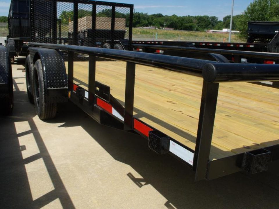 New SALE SALE >>>>Utility Trailer 77" X 16 Pipe Rail Top 7000 GVWR   Brakes Wood Deck