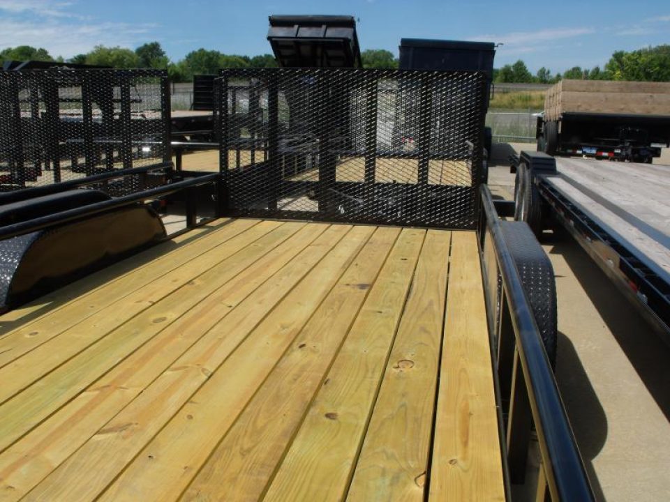 New SALE SALE >>>>Utility Trailer 77" X 16 Pipe Rail Top 7000 GVWR   Brakes Wood Deck