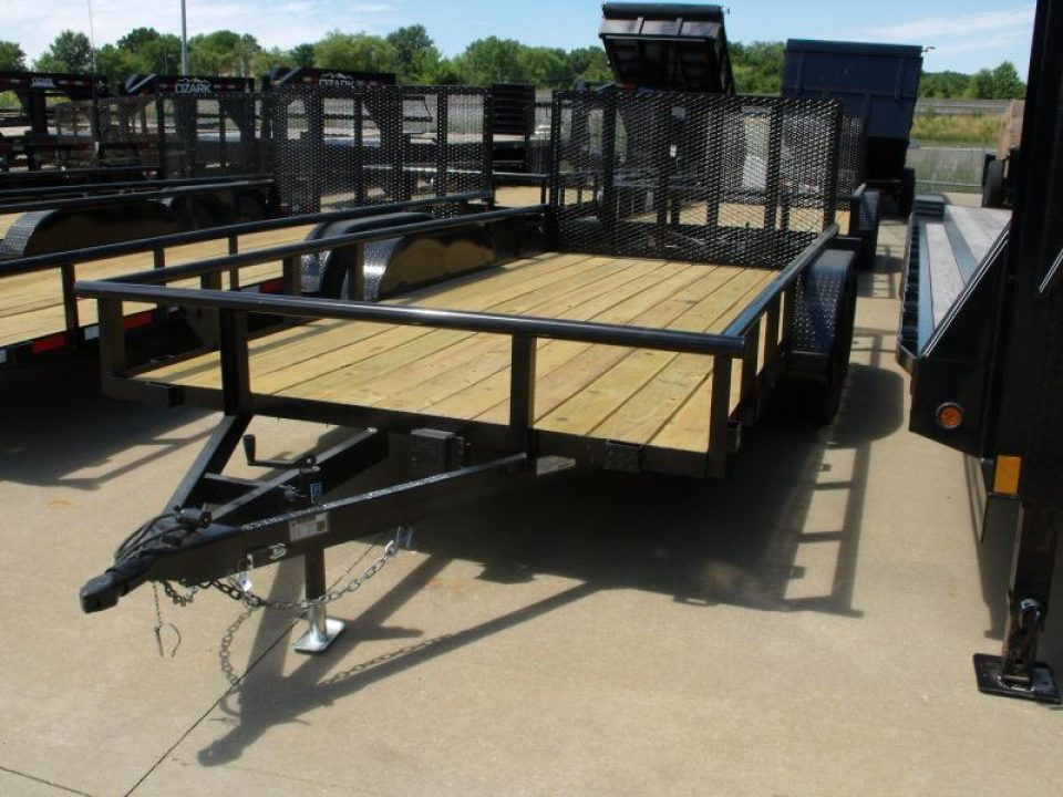 New SALE SALE >>>>Utility Trailer 77" X 16 Pipe Rail Top 7000 GVWR   Brakes Wood Deck