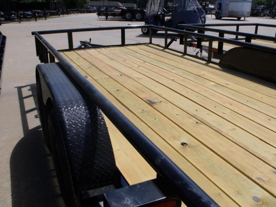 New SALE SALE >>>>Utility Trailer 77" X 16 Pipe Rail Top 7000 GVWR   Brakes Wood Deck