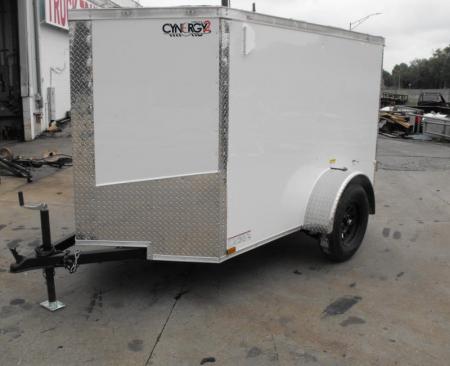 New Huge Sale While They Last    Enclosed Trailer 5 x 8 Enclosed Cargo Trailer BARN  DOOR  White In Color 60  Interior