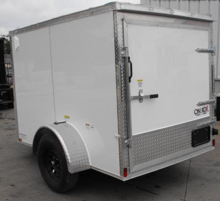 New Huge Sale While They Last    Enclosed Trailer 5 x 8 Enclosed Cargo Trailer BARN  DOOR  White In Color 60" Interior