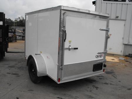 New Huge Sale While They Last    Enclosed Trailer 5 x 8 Enclosed Cargo Trailer BARN  DOOR  White In Color 60" Interior