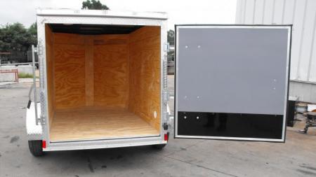 New Huge Sale While They Last    Enclosed Trailer 5 x 8 Enclosed Cargo Trailer BARN  DOOR  White In Color 60" Interior