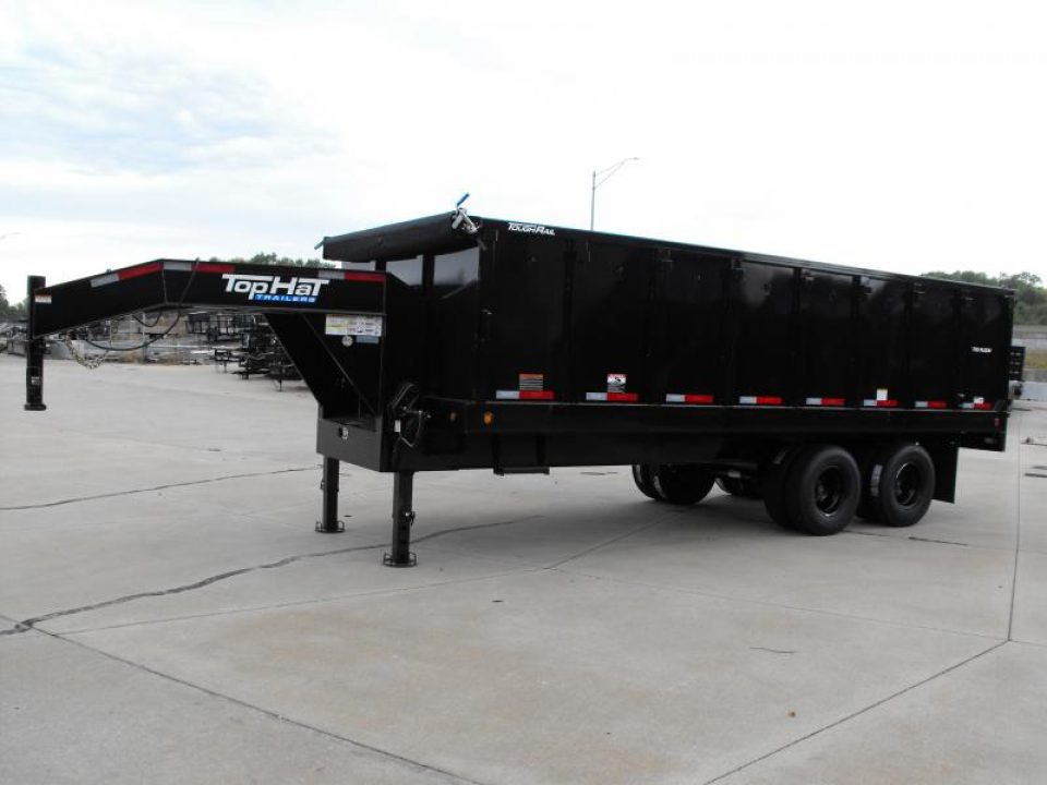 New Gooseneck Dump Trailer 8 X 20 _  4' Walls 7 Gauge Floor