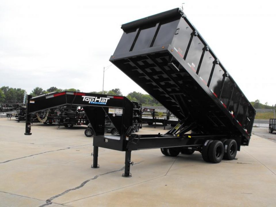New Gooseneck Dump Trailer 8 X 20 _  4' Walls 7 Gauge Floor