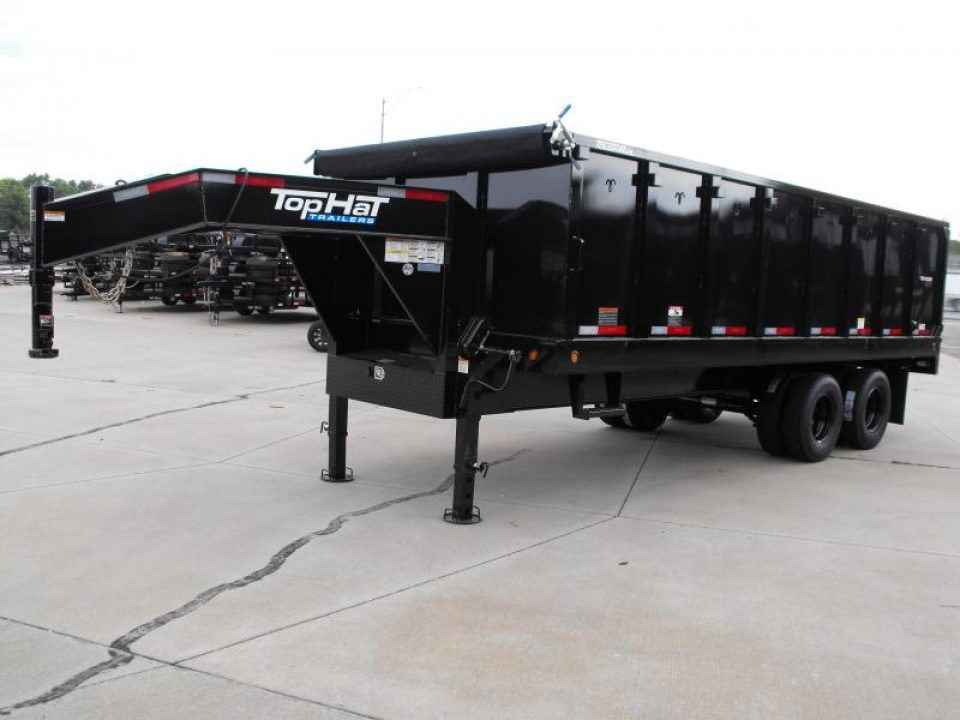New Gooseneck Dump Trailer 8 X 20 _  4' Walls 7 Gauge Floor