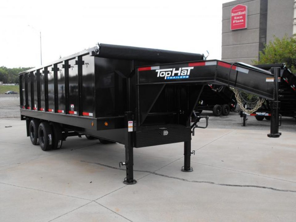 New Gooseneck Dump Trailer 8 X 20 _  4' Walls 7 Gauge Floor