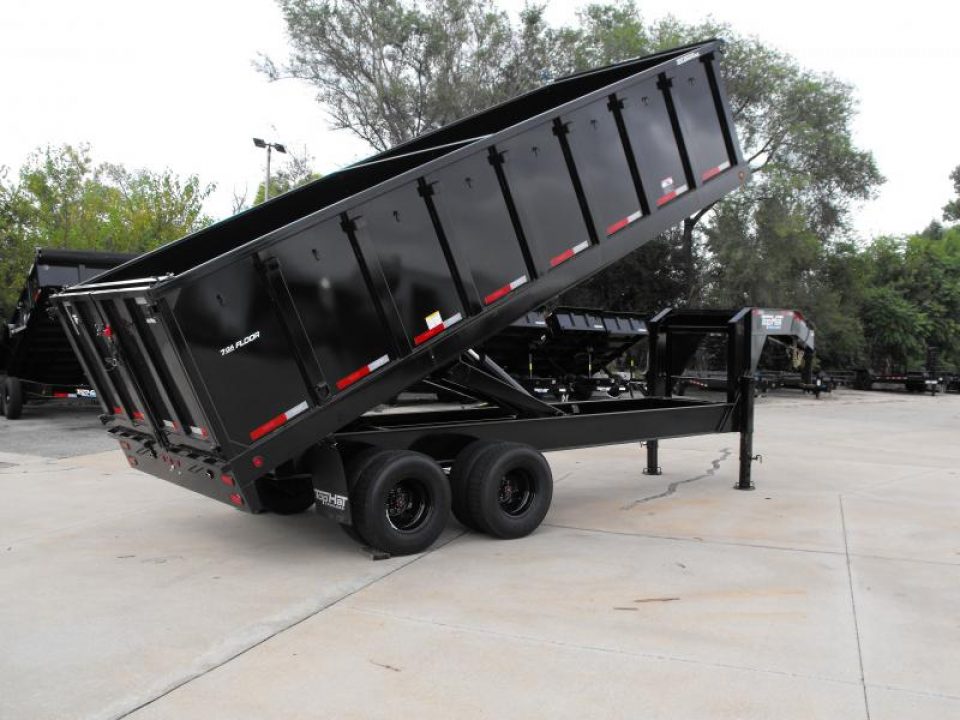 New Gooseneck Dump Trailer 8 X 20 _  4' Walls 7 Gauge Floor