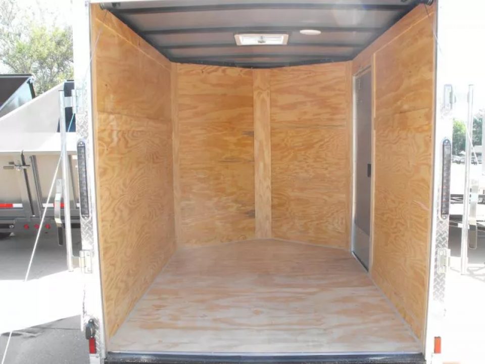 New Huge Sale While They Last  !!!  Enclosed Trailer 6 X 8 Ramp  6' 3"  Interior(( White   In Color  080 Skin))  Tube Construction