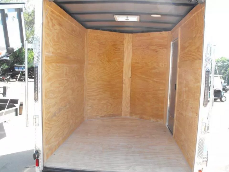 New HUGE SALE WHILE THEY LAST !!!  Enclosed Trailer 6 X 8 Ramp  6' 6"  Interior(( Silver Mist   In Color  080 Skin))  Tube Construction