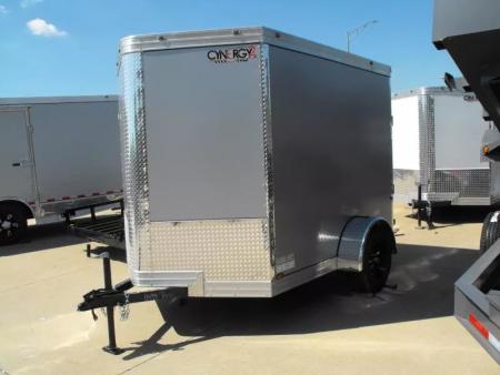 New HUGE SALE WHILE THEY LAST !!!  Enclosed Trailer 6 X 8 Ramp  6' 6"  Interior(( Silver Mist   In Color  080 Skin))  Tube Construction