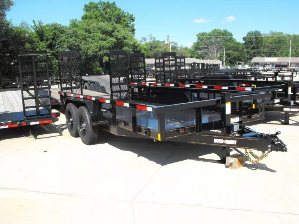 New Equipment Trailer Steel Deck 83 X 16 Dove 14000 GVWR  HD Equipment Ramps Covered #6 Mesh