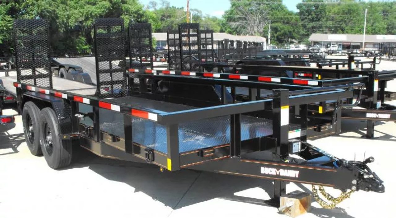 New Equipment Trailer Steel Deck 83 X 16 Dove 14000 GVWR  HD Equipment Ramps Covered #6 Mesh