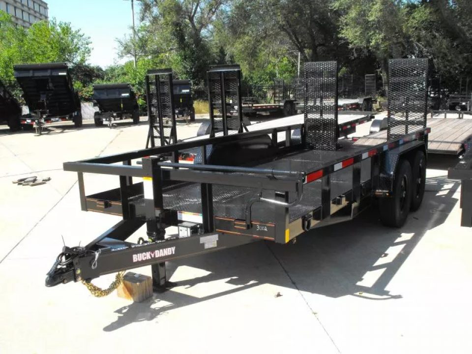 New Equipment Trailer Steel Deck 83 X 16 Dove 14000 GVWR  HD Equipment Ramps Covered #6 Mesh
